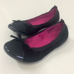 Black slip on flats